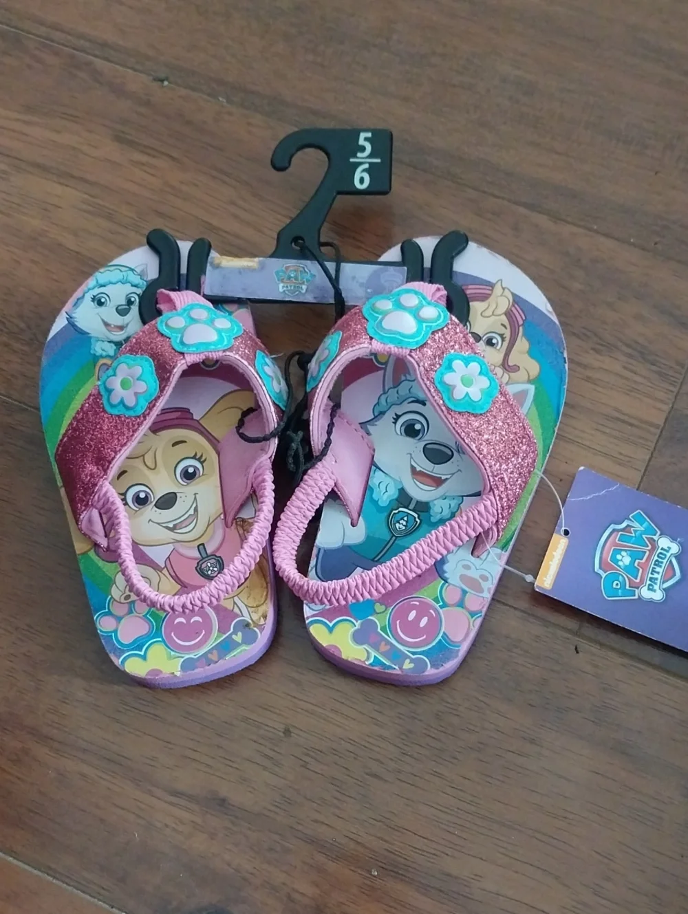 PAW Patrol Pink Glitter Girls' Flip Flop Sandals -